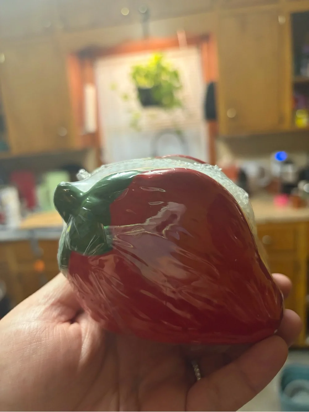 Handcrafted Red & Green Decorative Glass Home Accent